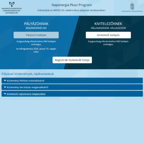 Minden a Napenergia Plusz Programról egy helyen